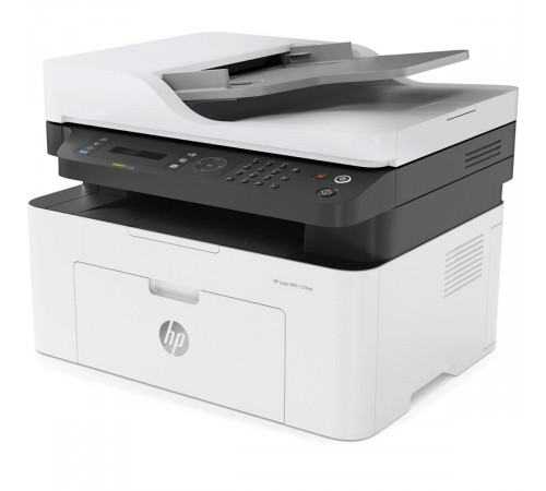 HP Laser 137fnw А4, МФУ, лазерное, черно-белое, 20стр/мин, 1200dpi, 600МГц, 128Мб, 40АПД, USB/Ethernet /Wi-Fi, 500стр/картридж, (4ZB84A)
