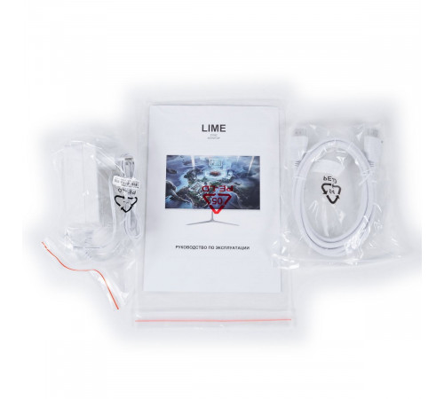 Монитор 23.8" Lime Z238Z V2 White  (IPS, 1920*1080, VGA+HDMI+DP+Audio out +DC, 4 ms, 178°/178°, 250 cd/m, 1000:1 (100M:1), 100Hz, Flat)