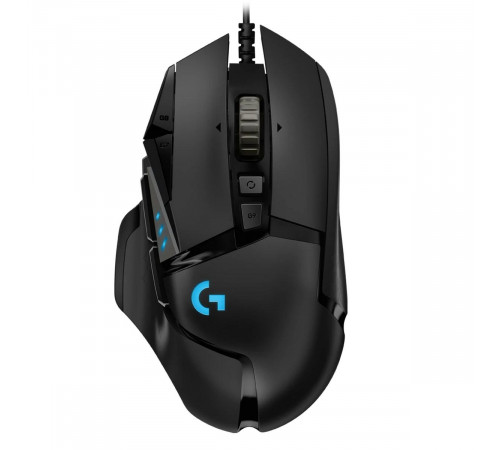 Мышь игровая Logitech Bad Pack G502 Hero16K черная, оптическая (Hero25K) , 100-25600dpi, 1мс, USB 2.1м, 11 кнопок (2 механика), RGB подсветка, утяжелители, под правую руку