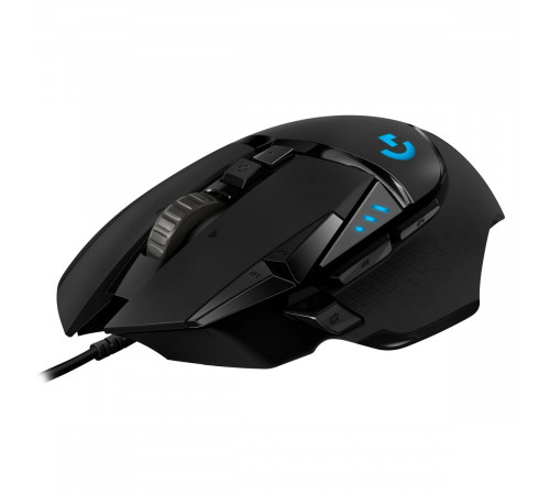 Мышь игровая Logitech Bad Pack G502 Hero16K черная, оптическая (Hero25K) , 100-25600dpi, 1мс, USB 2.1м, 11 кнопок (2 механика), RGB подсветка, утяжелители, под правую руку