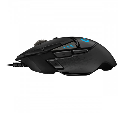 Мышь игровая Logitech Bad Pack G502 Hero16K черная, оптическая (Hero25K) , 100-25600dpi, 1мс, USB 2.1м, 11 кнопок (2 механика), RGB подсветка, утяжелители, под правую руку