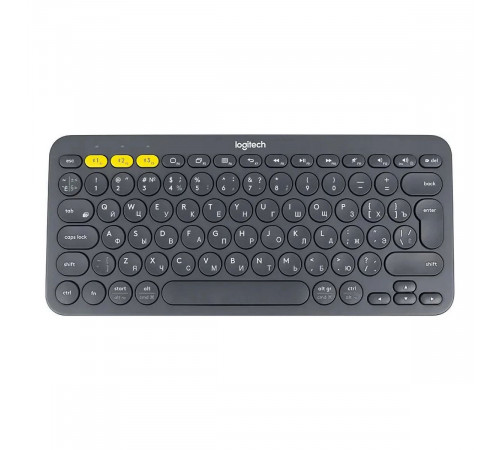 Клавиатура беспроводная Logitech K380 Multi-Device Bluetooth Keyboard Gray серая, копактная, 79 круглых клавиш, Bluetooth 3,0, подключение до 3-х устройств одновременно