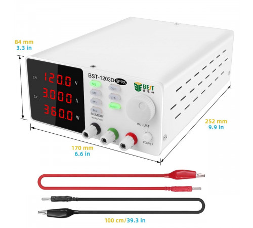 Лабораторный источник питания BST-1203D 120В, 3А, цифровой дисплей, 1 канал