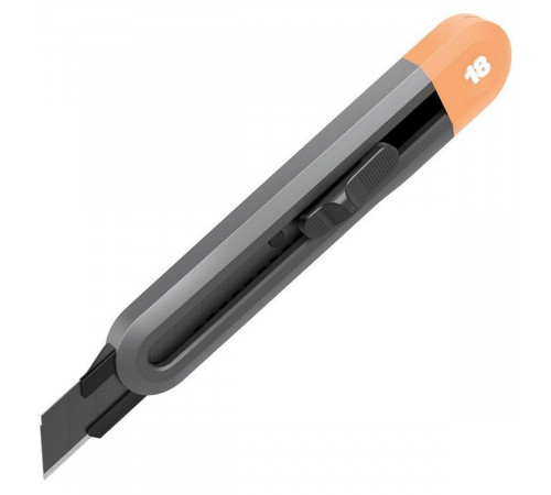 Технический нож "Home Series Gray" Deli HT4018C  ширина лезвия 18мм, эксклюзивный дизайн, корпус из высококачественного софттач пластика