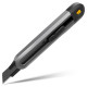 Технический нож "Home Series Black" Deli HT4018  ширина лезвия 18мм, эксклюзивный дизайн, корпус из высококачественного софттач пластика