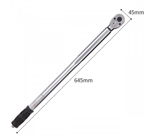 Динамометрический ключ предельный Deli DL-YN-60300  60-300Нм, 1/2", головка Cr-Mo, 72 зуба, точность +/- 3%, противоскользящая рукоятка, кейс