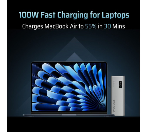 Внешний аккумулятор CUKTECH 20000mAh PB200P 150W Type-C x2, USB-A x1