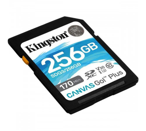 Карта памяти Kingston 256G SDXC Go Plus 170R V30  SDG3/256GB
