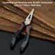 Удлиненные плоскогубцы Deli DL0103 160мм, Cr-V, эксцентриковый шарнир, антикоррозийное покрытие, трехкомпонентная прорезиненная рукоять