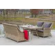 "Гляссе" обеденная группа из искусственного ротанга, цвет соломенный 