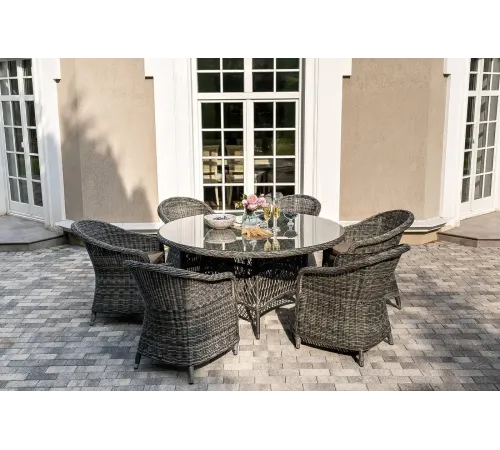 "Эспрессо–150 R" обеденная группа плетеная, цвет графит 