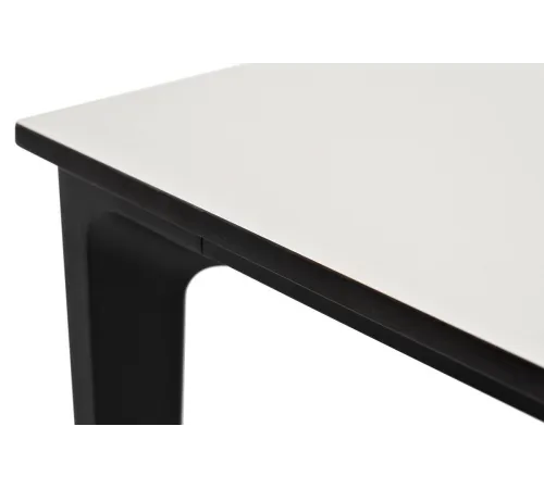"Малага" обеденный стол из HPL 160х80см, цвет молочный, каркас черный 