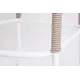 "Марсель" стул барный плетеный из роупа, каркас из стали белый муар, роуп бежевый круглый, ткань бежевая 035 