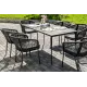 "Малага" обеденная группа на 6 персон со стульями "Марсель", каркас темно-серый, роуп темно-серый 