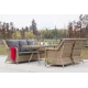 "Гляссе" обеденная группа из искусственного ротанга, цвет соломенный 