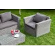 "Капучино" кресло из искусственного ротанга (гиацинт), цвет серый 