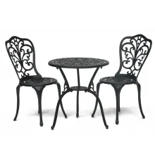Комплект Secret De Maison Romance (стол +2 стула) алюминиевый сплав, D60/H67, 53х41х89см, черный