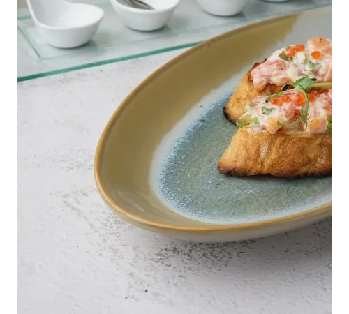 Блюдо овальное 41,5*18 см h3,5 см Рыба Blue Fish Frutti di Mare P.L. [1]