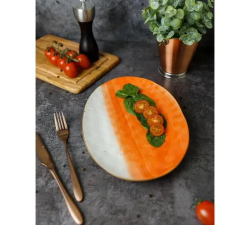 Блюдо овальное 30,5*21,5 см оранжевое фарфор "The Sun Eco" P.L. Proff Cuisine [4]