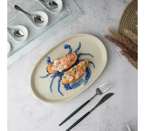 Блюдо овальное 29*18 см h2,5 см Crab Blue Frutti di Mare P.L. [1]