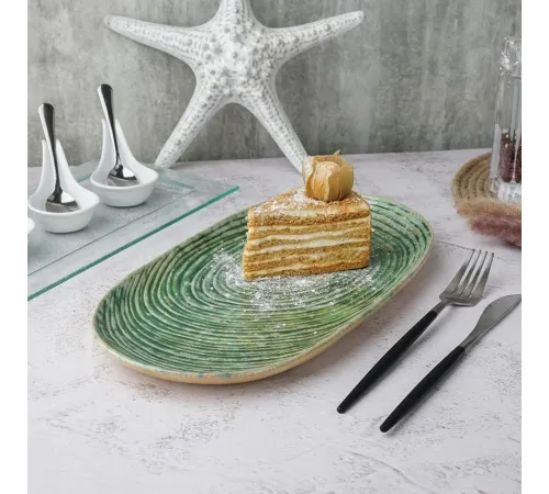 Блюдо овальное 33*17 см h2 см Green Frutti di Mare P.L. [1]