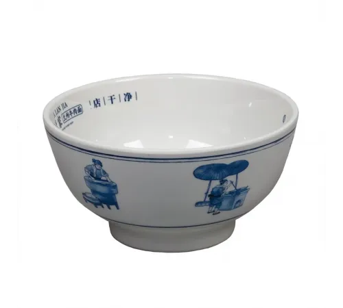 Салатник 1400 мл миска для лапши d 19,1 см пластик меламин White-Blue "Паназия" P.L. Proff Cuisine