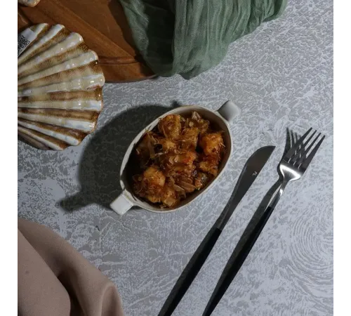 Блюдо овальное 15*8 см h4 см 200 мл Gray Oval Bucket с ручками Frutti di Mare P.L. [1]