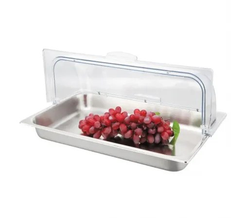 Поднос для выкладки 53*32,5*24 см нерж. с пласт. Roll-top крышкой SUNNEX