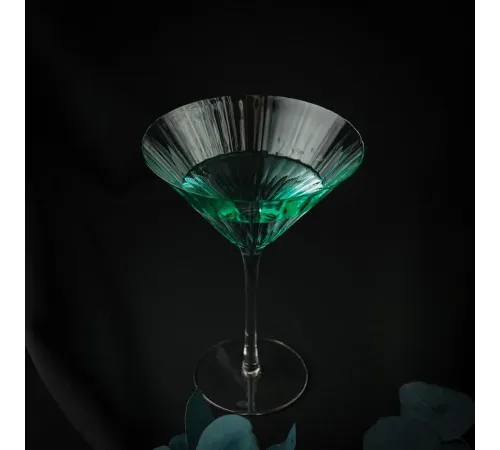 Рюмка коктейльная 450 мл Мартини зеленая Green Glass Optical d 13,2 см h19,1 см P.L. - BarWare [4]