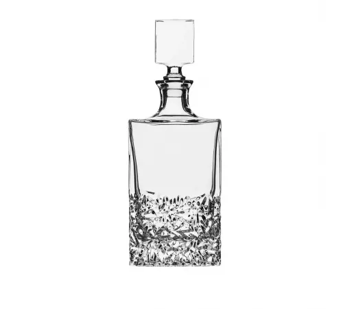 Графин 0,7 л штоф с крышкой Crystal h30 см 11*6 см прямоугольный стекло P.L. - BarWare [1]