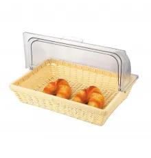Корзина для хлеба и выкладки 41*28 см h8,5 см с откидной Roll-top крышкой ротанг SUNNEX