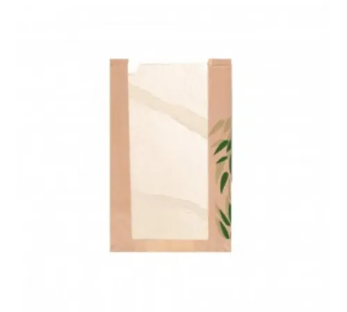 Пакет Feel Green для хлеба с окном 26+10*38 см, крафт-бумага 36 г/см2, 125 шт/уп, Garcia