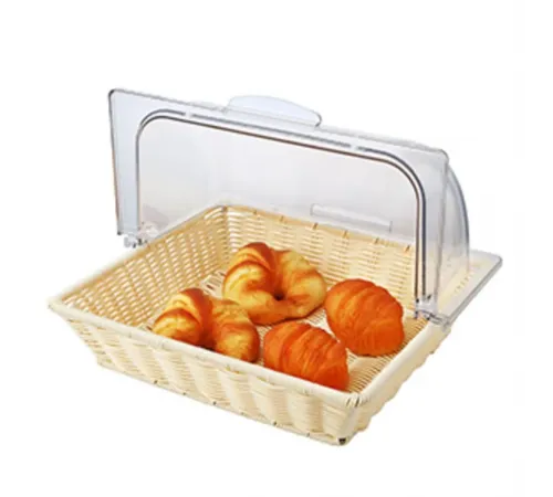 Корзина для хлеба и выкладки 36*33 см h8 см с откидной Roll-top крышкой ротанг SUNNEX
