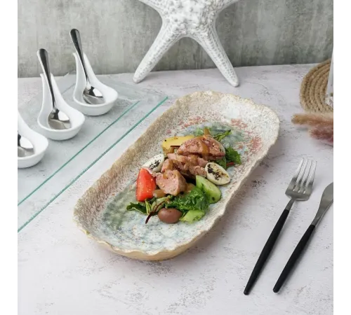 Блюдо овальное 34*14,5 см h3,5 см Gray Pearl Frutti di Mare P.L. [1]
