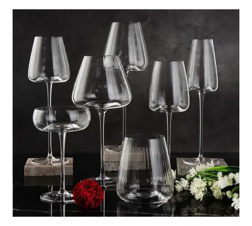 Бокал для вина 380 мл "Zie Optical" d 5,5 см h24 см оптические грани P.L. - BarWare [6]