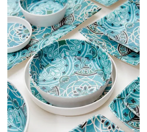 Блюдо 24*11*2,6 см прямоуг. Damask Blue пластик меламин P.L. Proff Cuisine
