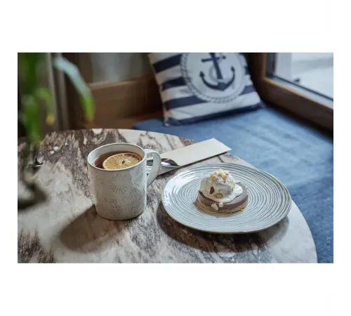 Тарелка 20,5 см h2,5 см Gray Whirlpool Frutti di Mare P.L. [6]