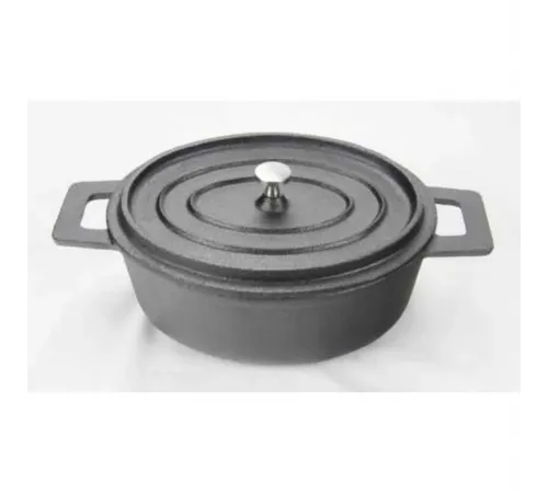 Кастрюля для подачи 12*9 см 250 мл овальная с крышкой чугун. P.L. Proff Cuisine