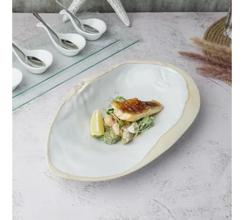Блюдо овальное 32,5*20 см h6,5 см 100 мл Gray Shell Frutti di Mare P.L. [1]