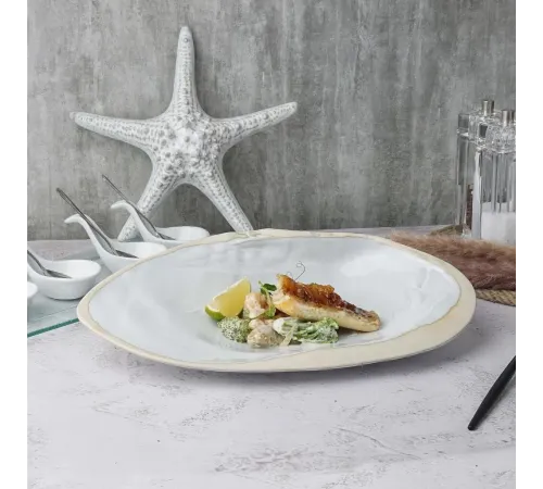 Блюдо овальное 32,5*20 см h6,5 см 100 мл Gray Shell Frutti di Mare P.L. [1]