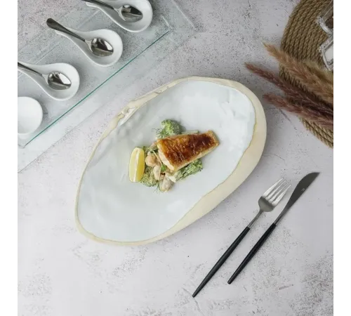 Блюдо овальное 32,5*20 см h6,5 см 100 мл Gray Shell Frutti di Mare P.L. [1]
