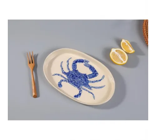 Блюдо овальное 29*18 см h2,5 см Crab Blue Frutti di Mare P.L. [1]