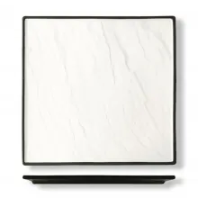 Блюдо квадратное 25*25 см Relief белое с черным бортом фарфор P.L. Proff Cuisine [3]
