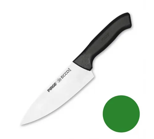 Нож поварской 16 см зеленая ручка Pirge