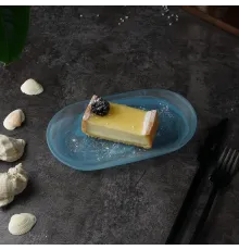 Блюдо овальное 21*11,5*2 см Blue Sunset матовое стекло P.L. Proff Cuisine [6]