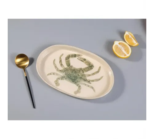 Блюдо овальное 29*18 см h2,5 см Crab Green Frutti di Mare P.L. [1]