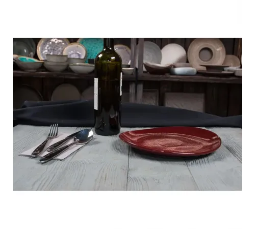 Блюдо овальное 25*22,5*2,4 см Evolution Dark Red P.L. Proff Cuisine [1]