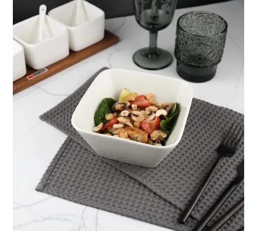 Салатник 550 мл 16*16 см квадратный белый фарфор P.L. Proff Cuisine [6]
