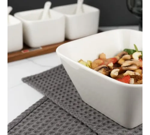 Салатник 550 мл 16*16 см квадратный белый фарфор P.L. Proff Cuisine [6]