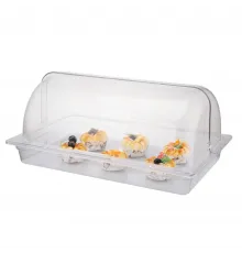 Поднос для выкладки 53*32,5*23,5 см пласт. с пласт. Roll-top крышкой SUNNEX